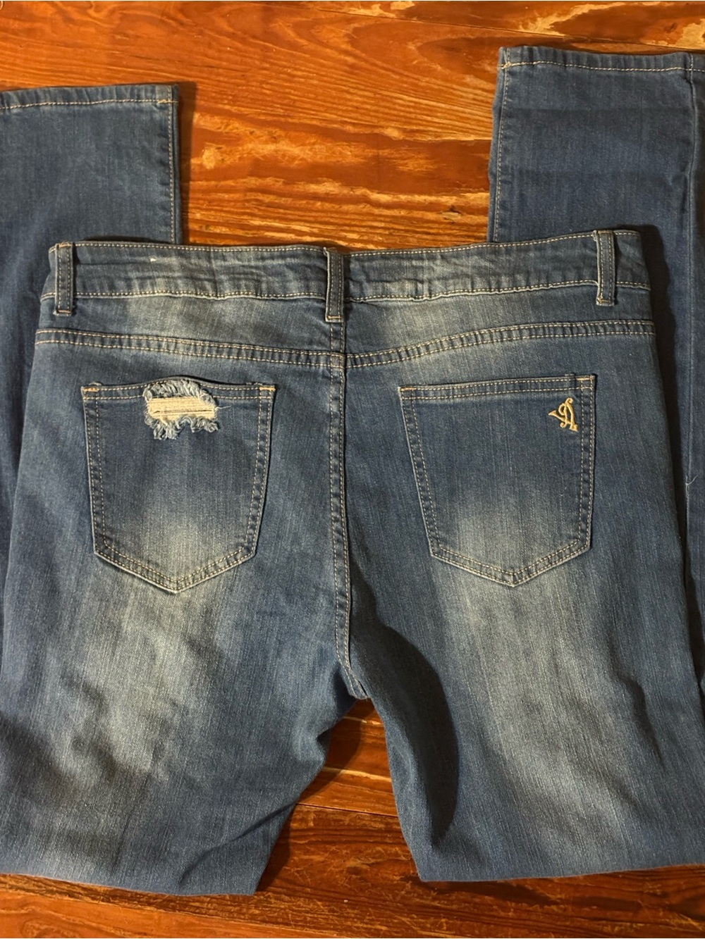 VIP Ripped Medium Blue Skinny Jeans - Picture 2 of 5